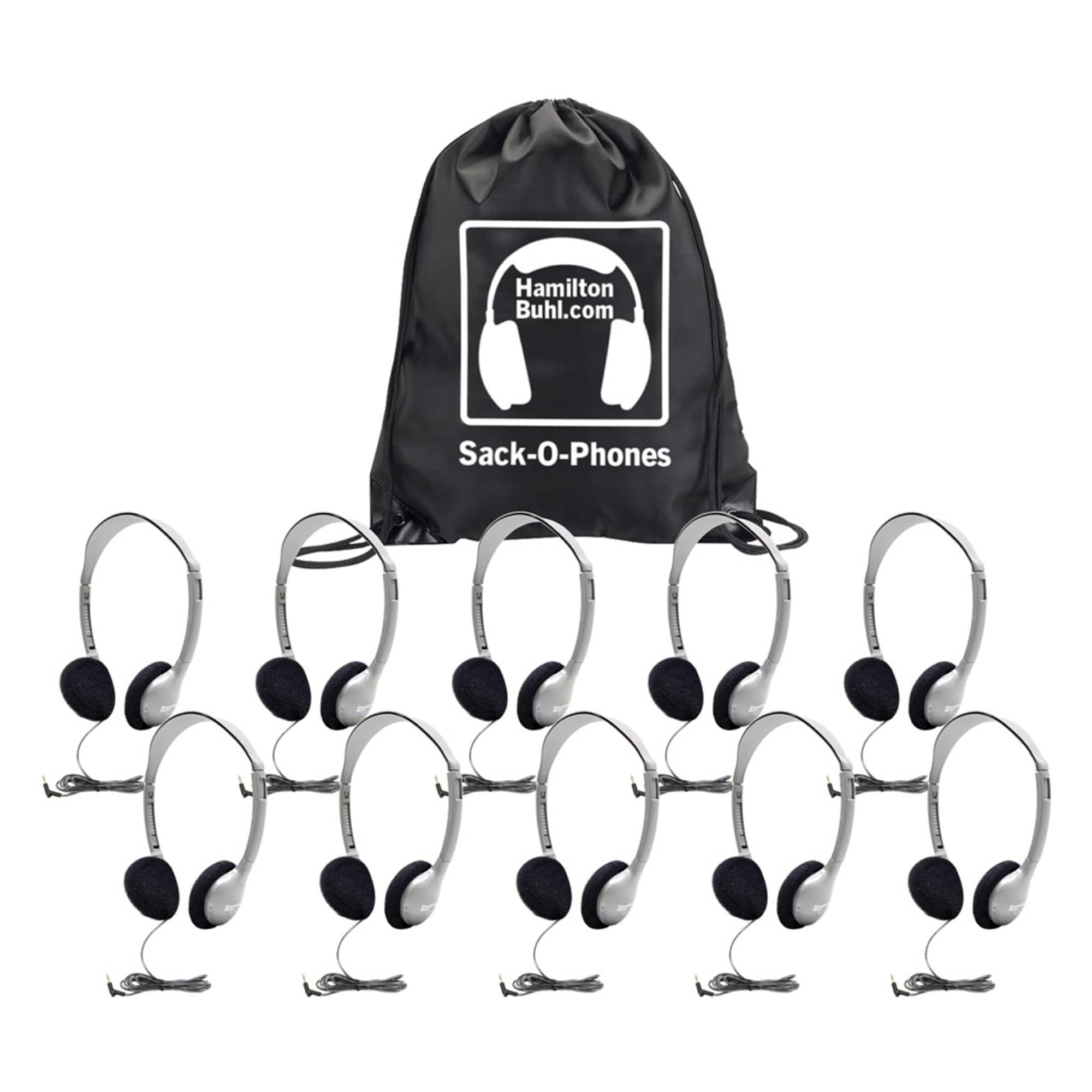 HamiltonBuhl® Sack-O-Phones HA2 Personal Headphones, 10ct.